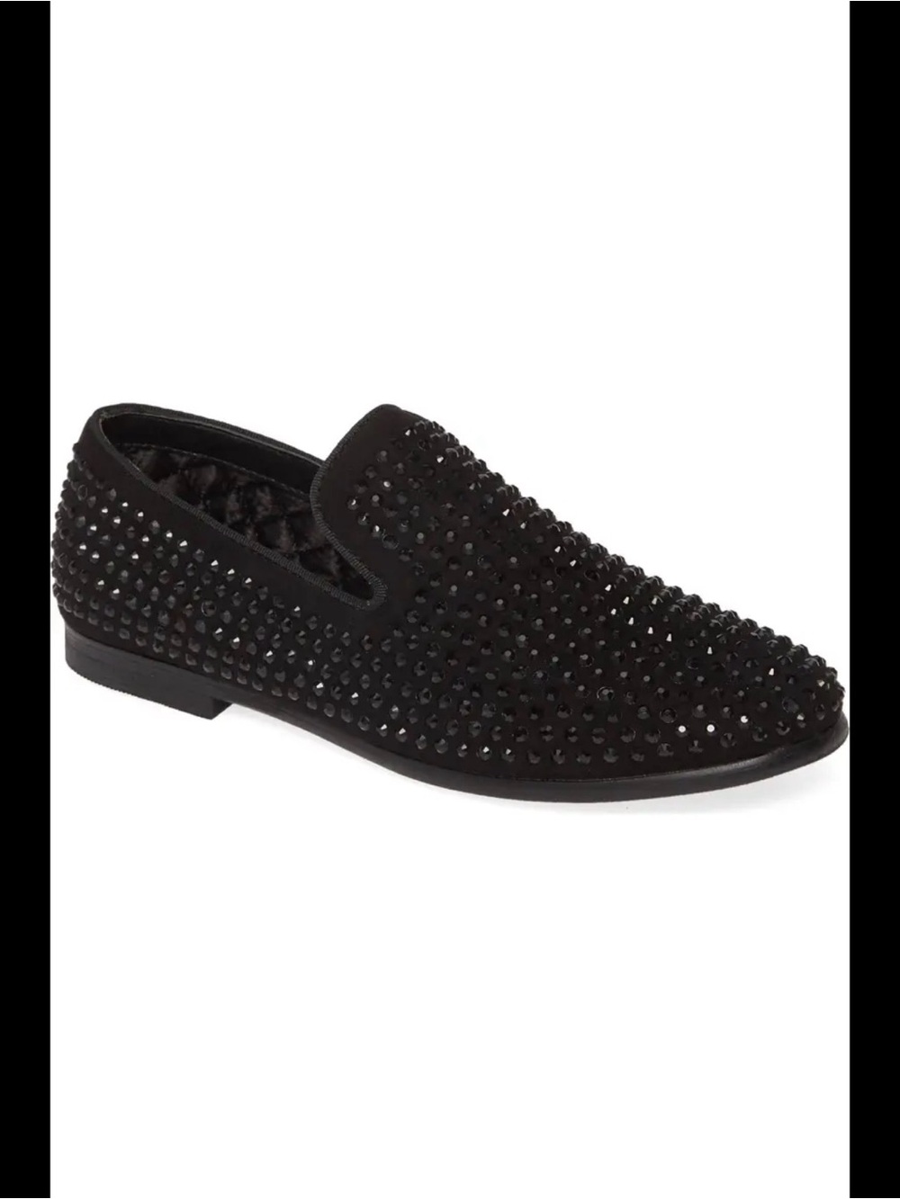 Steve Madden Black Studded Velvet Slip-On Loafer